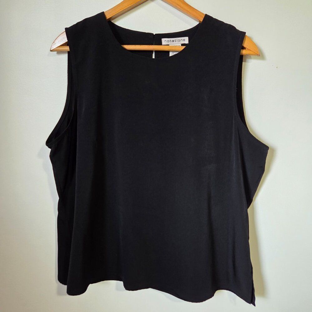 EUC NOTATIONS BLACK MINIMALIST SLEEVELESS TANK TOP SIZE XL